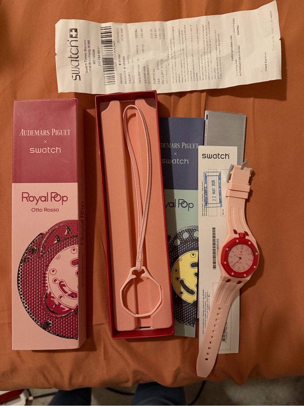 Swatch Royal Pop Otto Rosso Pink and Red Men's Watch